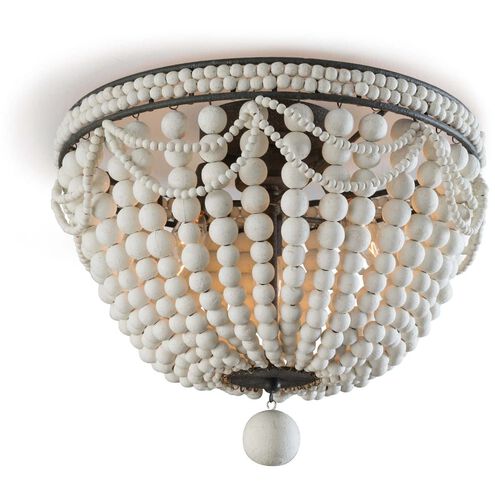 Malibu 3 Light 15 inch White Flush Mount Ceiling Light