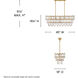 Amira 5 Light 45 inch Distressed Brass Interior Hanging Light Ceiling Light