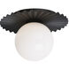 Modern Ruff Wall Sconce Wall Light in Black and Opal Glass