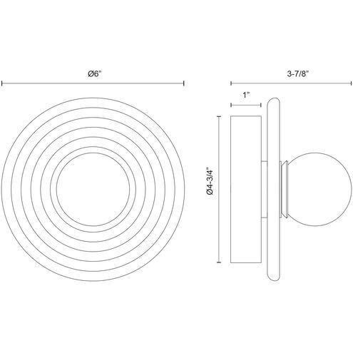 Dahlia LED 6 inch Vintage Brass Bath Vanity Light Wall Light in Vintage Brass and Alabaster