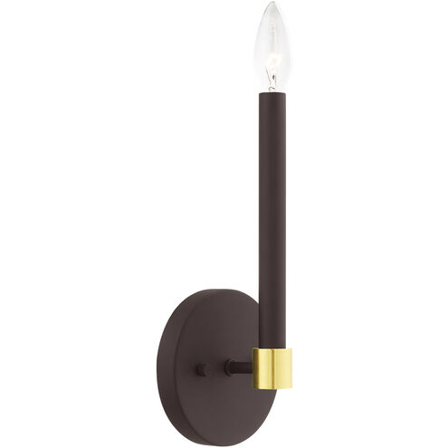 Karlstad 1 Light 5 inch Bronze with Satin Brass Accents ADA Sconce Wall Light