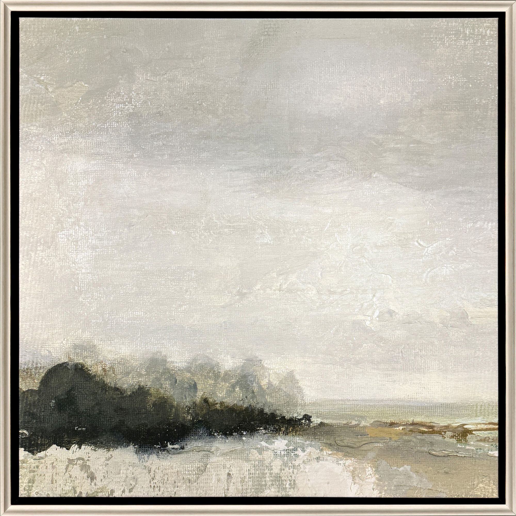 Along the Path Green and Neutral Canvas