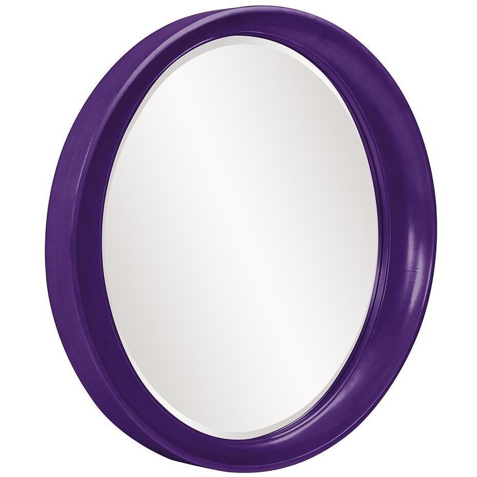 Ellipse 39 X 35 inch Glossy Royal Purple Wall Mirror