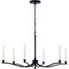 Malene 6 Light Black Chandelier Ceiling Light, 1 Tier Small
