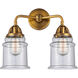 Nouveau 2 Canton 2 Light 14 inch Brushed Brass Bath Vanity Light Wall Light in Seedy Glass