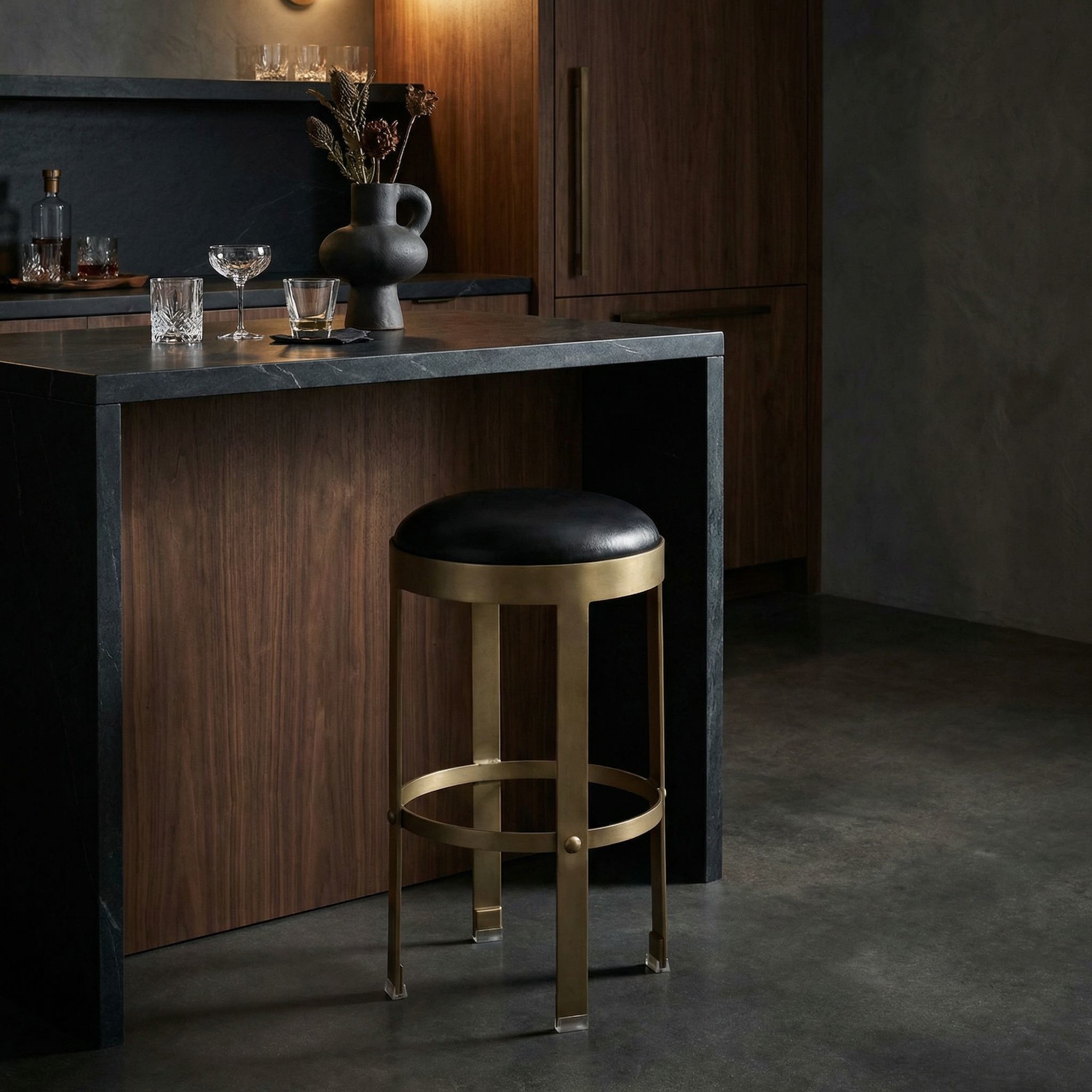 Prince 25 inch Antique Brass Counter Stool