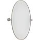 Pivot Mirrors 36 X 27 inch Brushed Nickel Mirror, Oval Beveled
