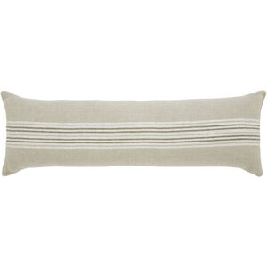 Felipe 13 inch Natural and White and Dark Brown Stripe Indoor Pillow