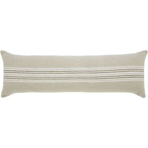 Felipe 13 inch Natural and White and Dark Brown Stripe Indoor Pillow
