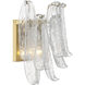 Regent Wall Sconce Wall Light in Clear Crackled Glass