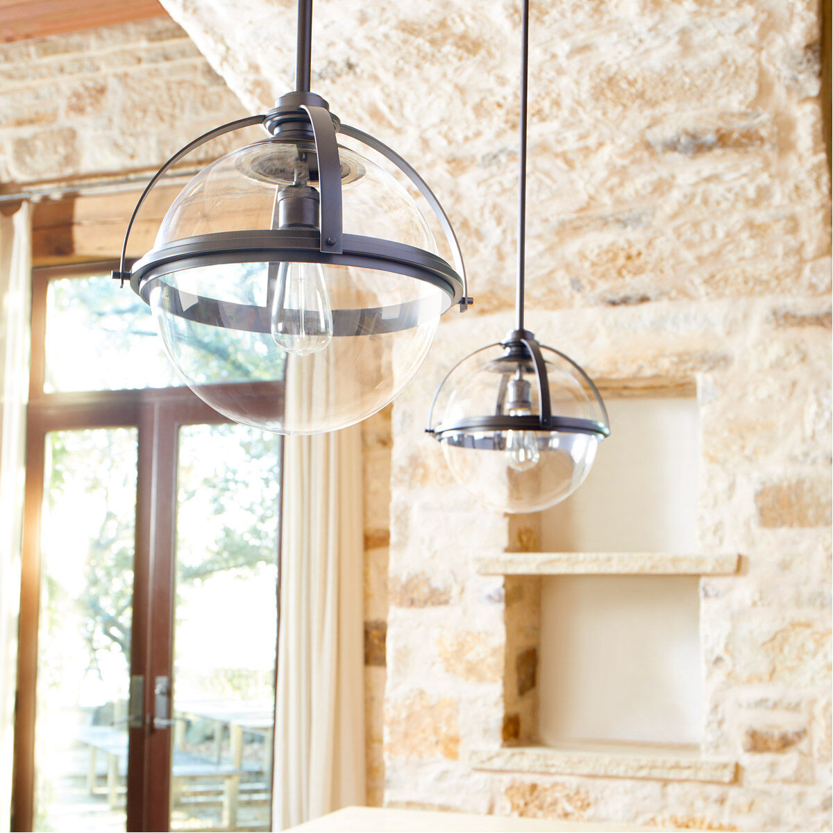 Meridian 1 Light 14.75 inch Satin Nickel Pendant Ceiling Light