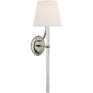 Marie Flanigan Abigail LED 8 inch Polished Nickel and Clear Wavy Glass Sconce Wall Light, XL