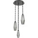 Aalto LED 17.8 inch Matte Black Multi-Pendant Ceiling Light in 3000K LED, Smoke, Rectangular Chain