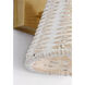 Marie Flanigan Wimberley LED 6 inch Soft Brass Bedside Wall Light in White Wicker