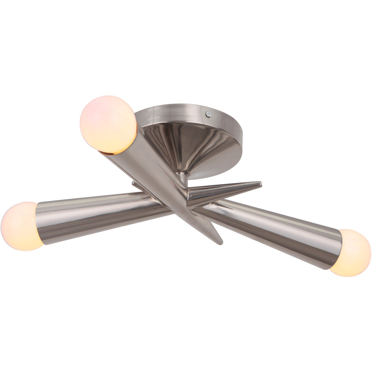Nova 3 Light 16.37 inch Polished Nickel Semi Flush Ceiling Light