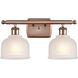 Ballston Dayton LED 16 inch Antique Copper Bath Vanity Light Wall Light in White Glass, Ballston