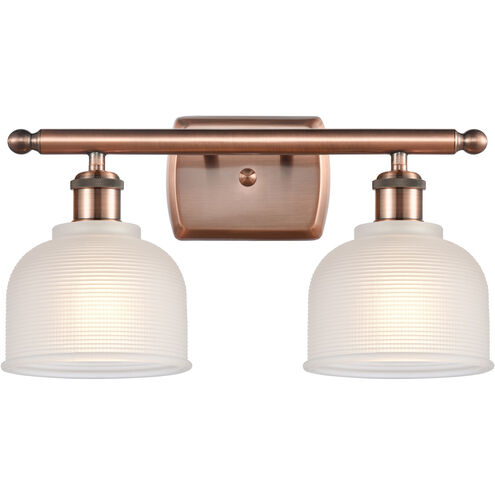 Ballston Dayton LED 16 inch Antique Copper Bath Vanity Light Wall Light in White Glass, Ballston