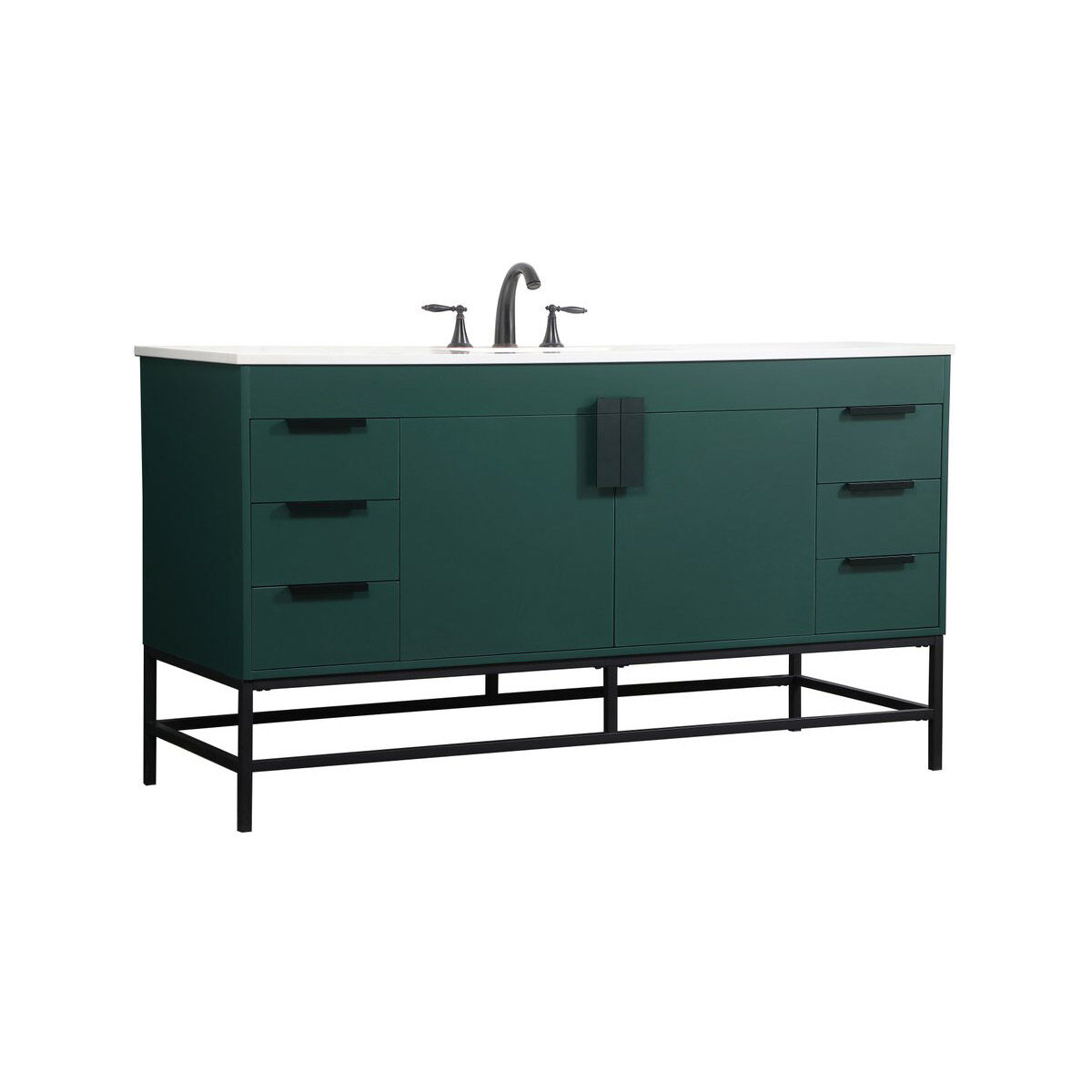 Eugene 60 X 22 X 33.5 inch Green Vanity Sink Set
