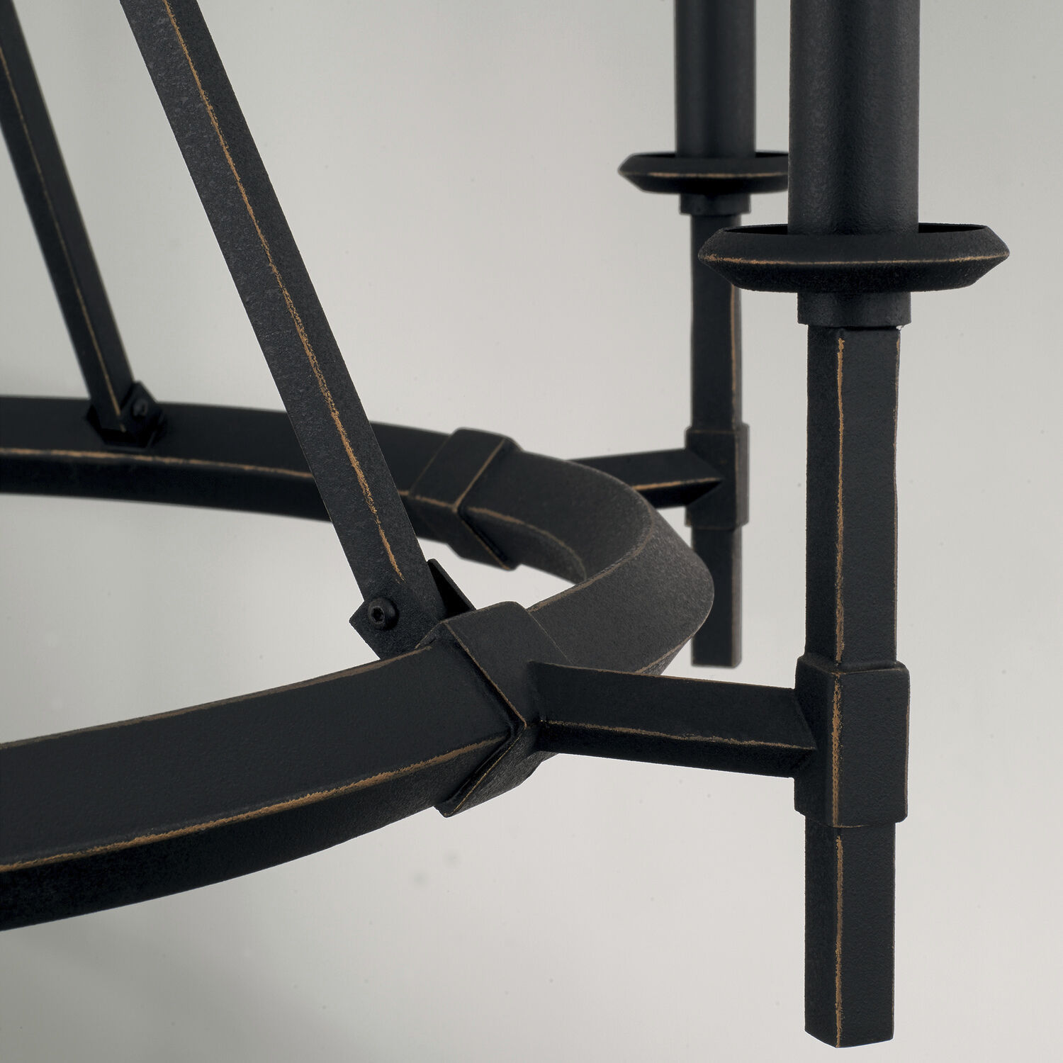 Ogden 6 Light 33 inch Brushed Black Iron Chandelier Ceiling Light