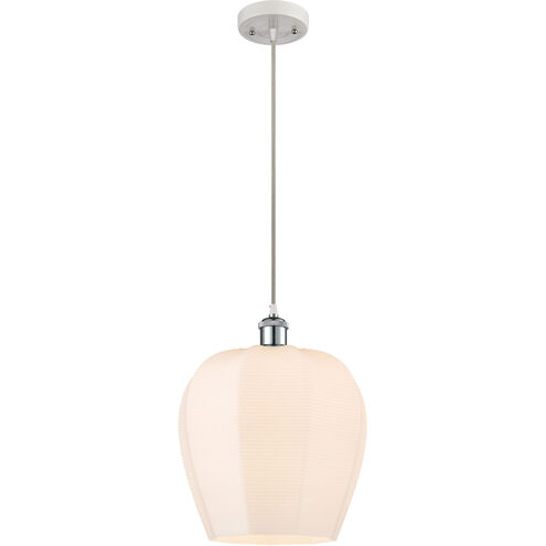 Ballston Norfolk 1 Light 12 inch White and Polished Chrome Mini Pendant Ceiling Light in Matte White Glass