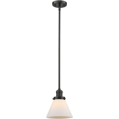 Franklin Restoration Cone 1 Light 8 inch Oil Rubbed Bronze Mini Pendant Ceiling Light in Incandescent, Matte White, Franklin Restoration
