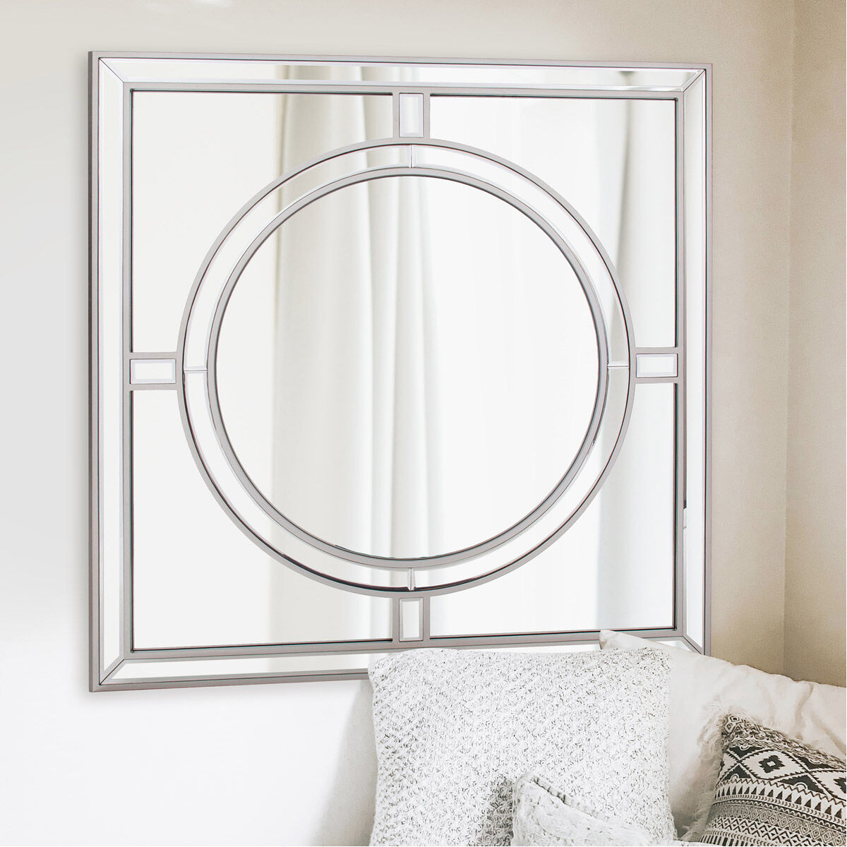 Arwen 40 X 40 inch Champagne Silver Wall Mirror, Large
