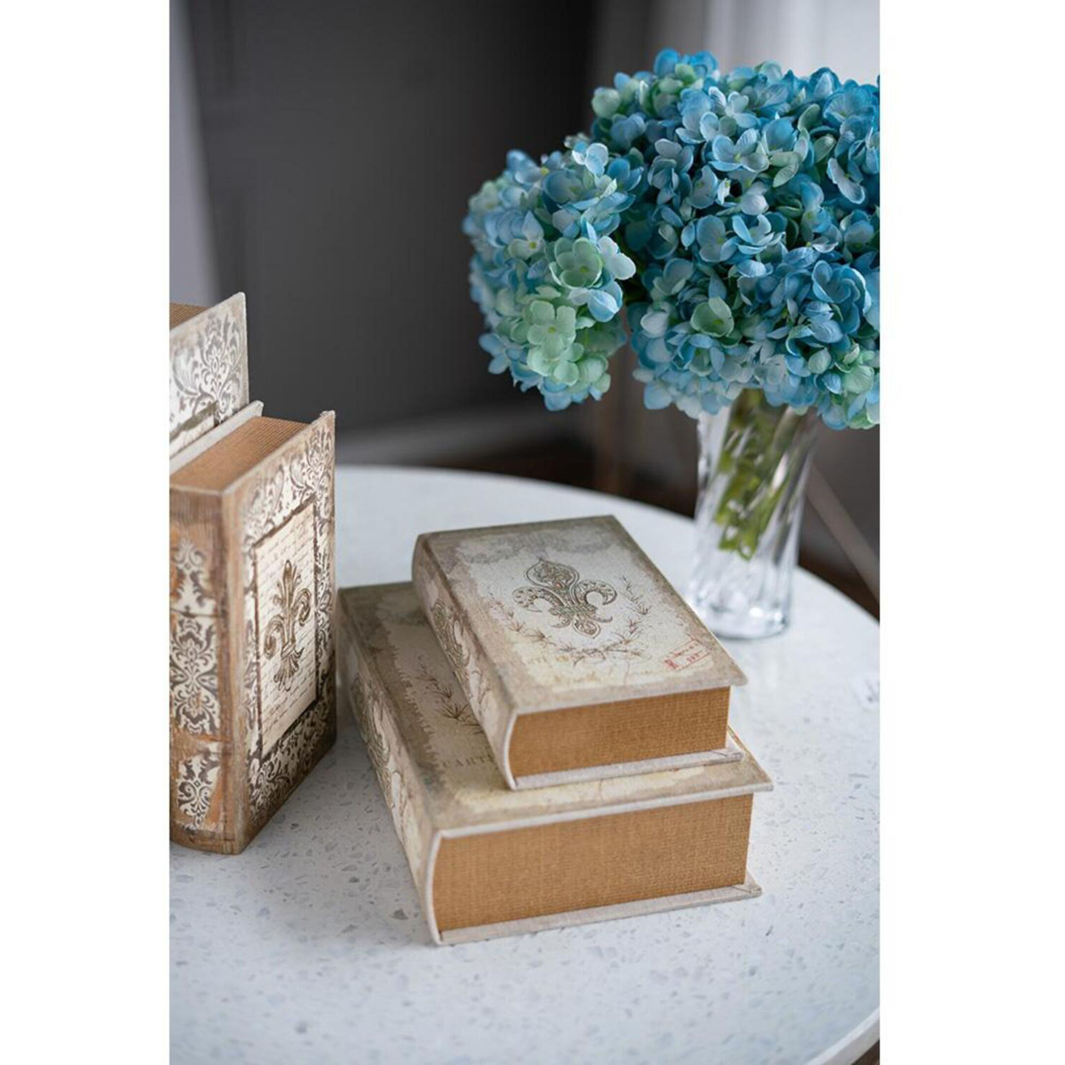 Anita 7 X 3.2 inch White Book Box, Set of 4