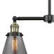 Franklin Restoration Small Cone 2 Light 21 inch Black Antique Brass Chandelier Ceiling Light in Plated Smoke Glass, Franklin Restoration