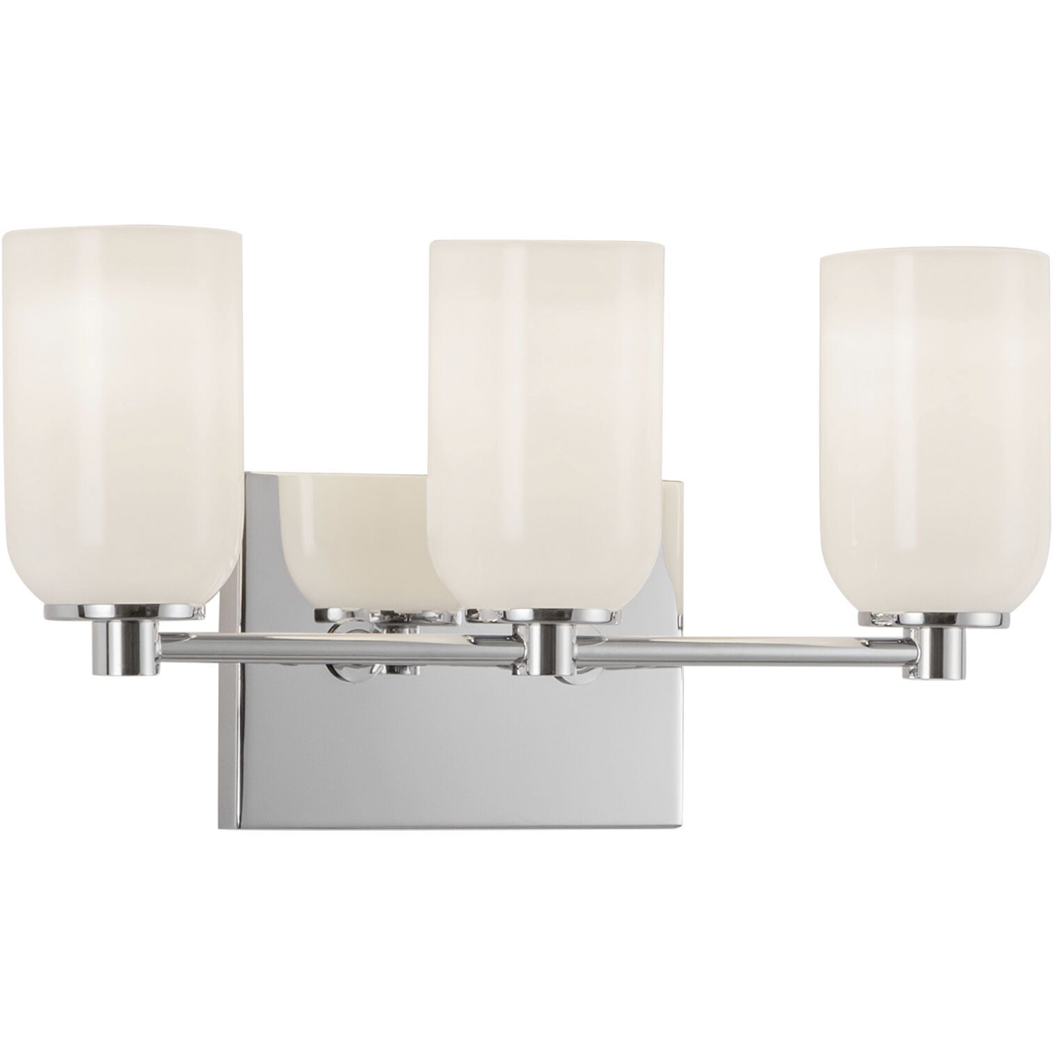 Nola Bath Vanity Light Wall Light in Chrome, Opal Glass