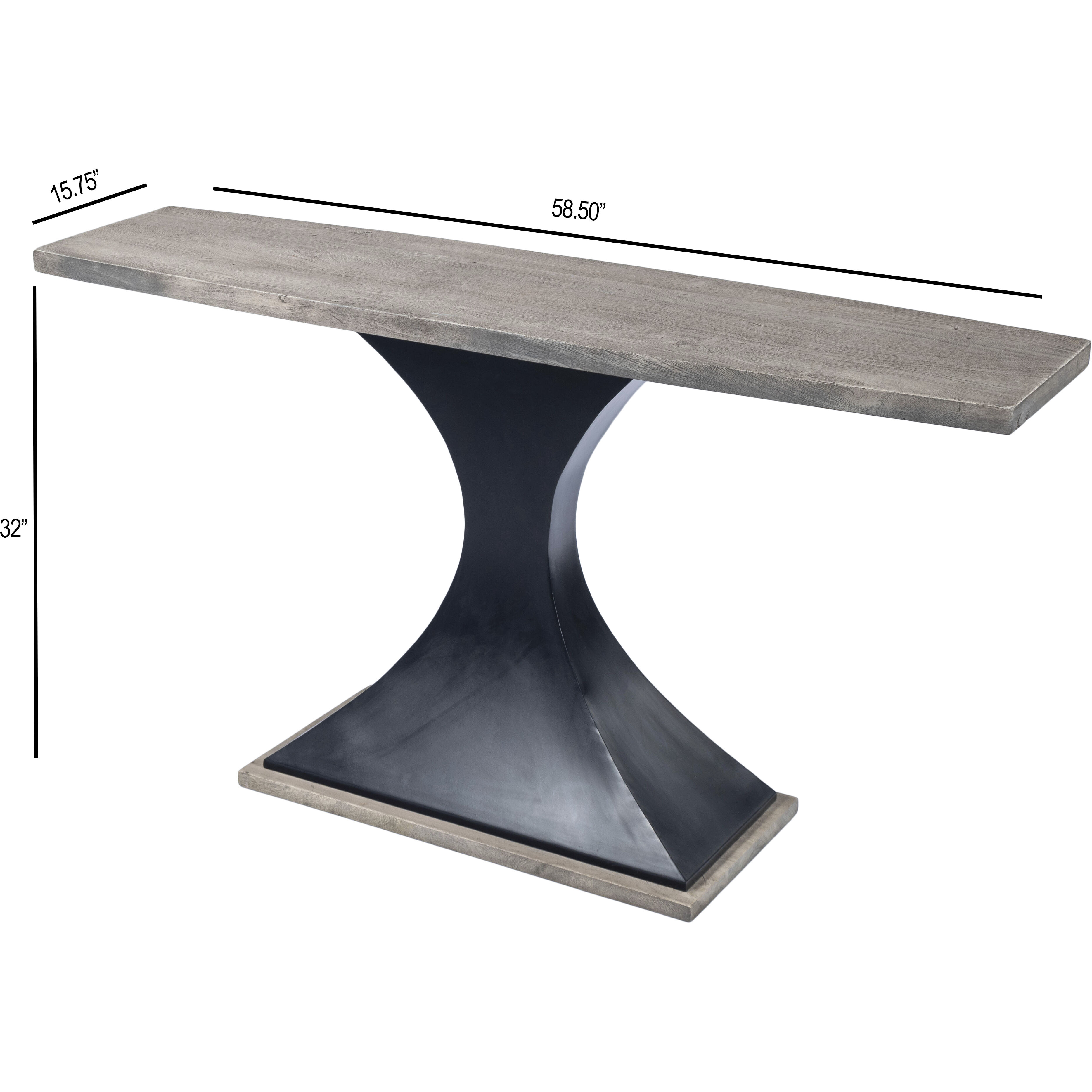 Lidiya Wood & Metal Console Table in Gray