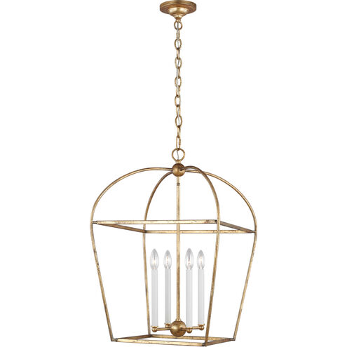 C&M by Chapman & Myers Stonington 4 Light 18.25 inch Antique Gild Hanging Lantern Ceiling Light