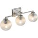 Elliott 3 Light 24.5 inch Pewter Vanity Light Wall Light in Ribbed Clear