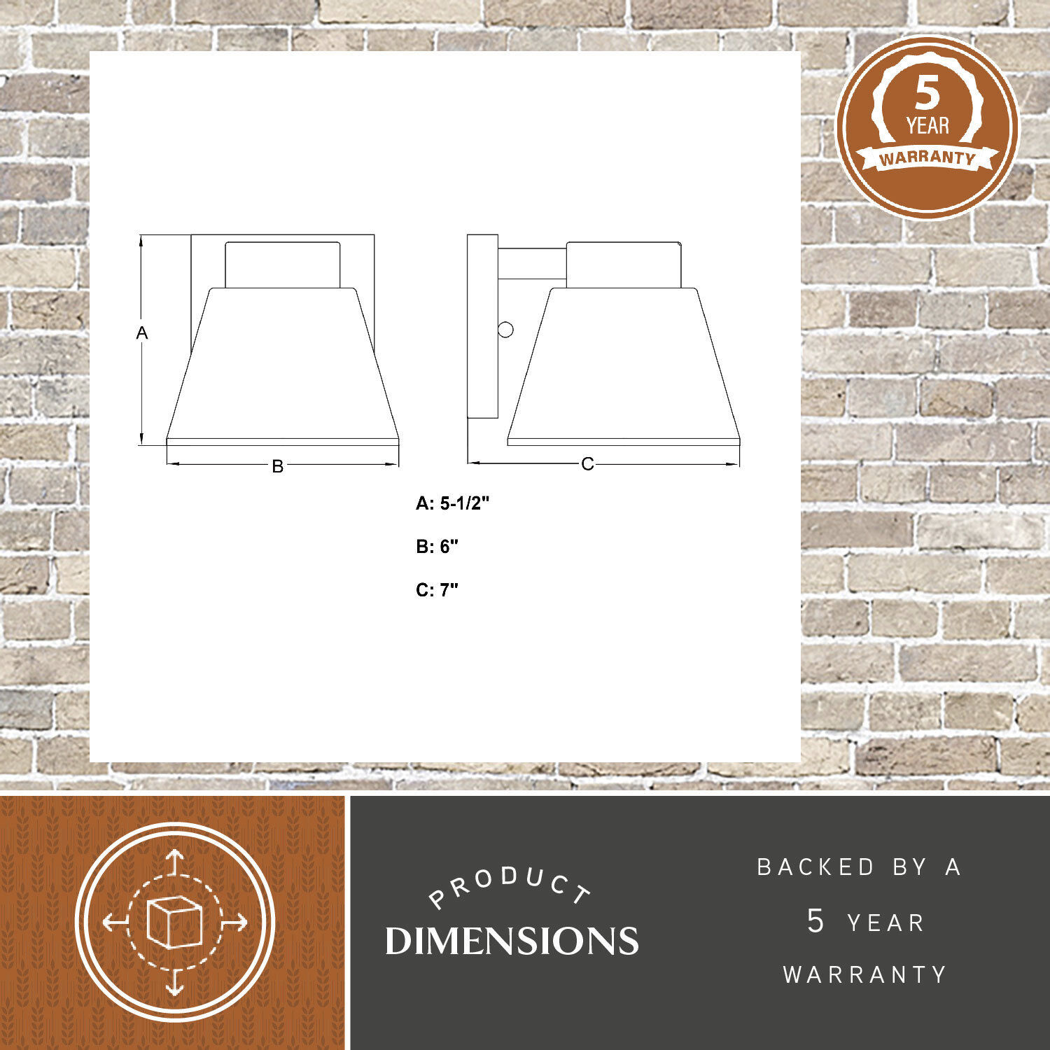 Evans LED 5.5 inch Textured Black Outdoor Wall Sconce