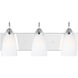 Seville 3 Light 21 inch Chrome Wall Bath Fixture Wall Light