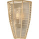 Open Air Luca 1 Light 12 inch Black / Camel Rattan Outdoor Wall Mount Lantern