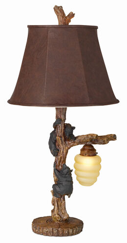 Honey Bear 32 inch 157 watt Multi-Wood Brown Table Lamp Portable Light