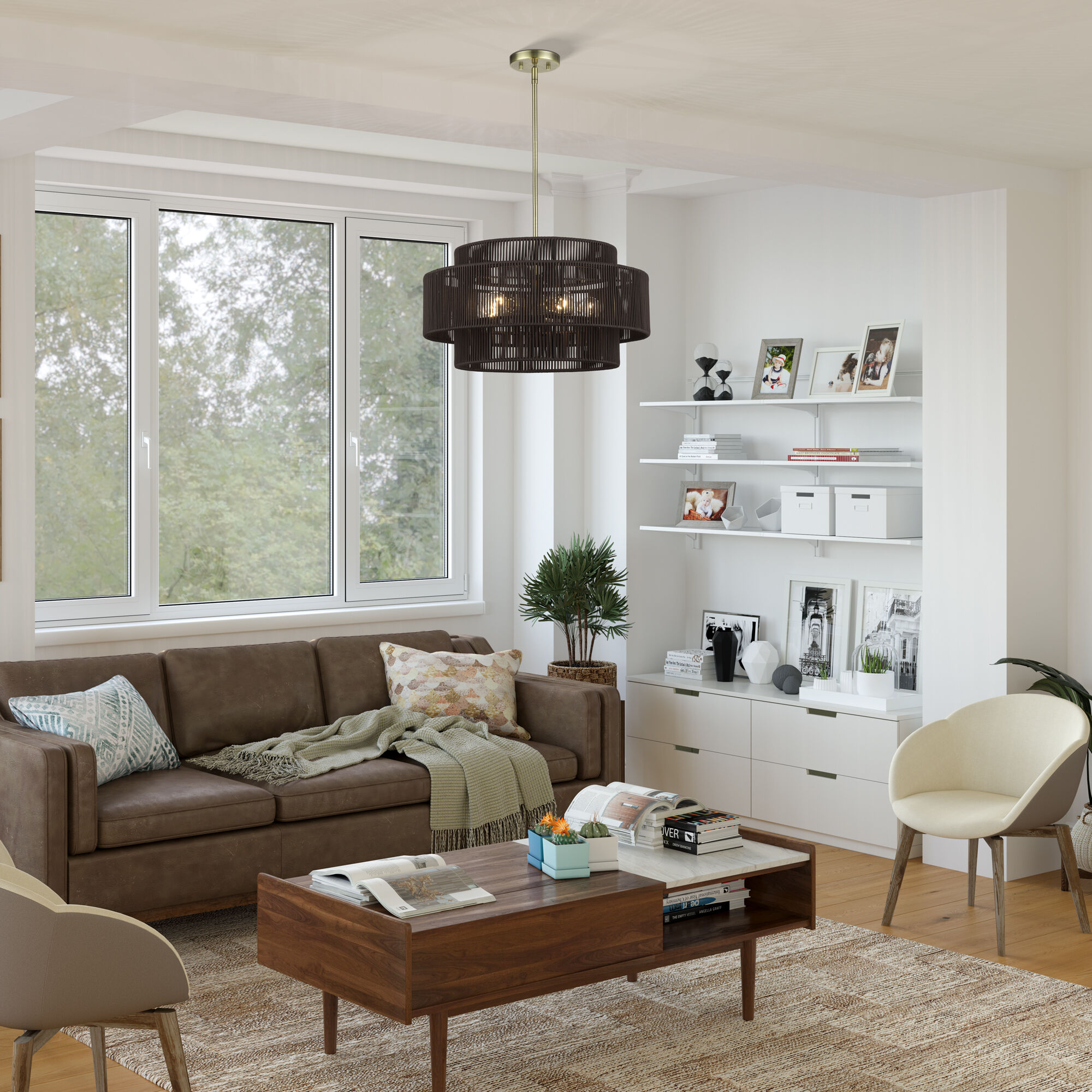 Acordia 5 Light 22 inch Antique Brass Pendant Chandelier Ceiling Light