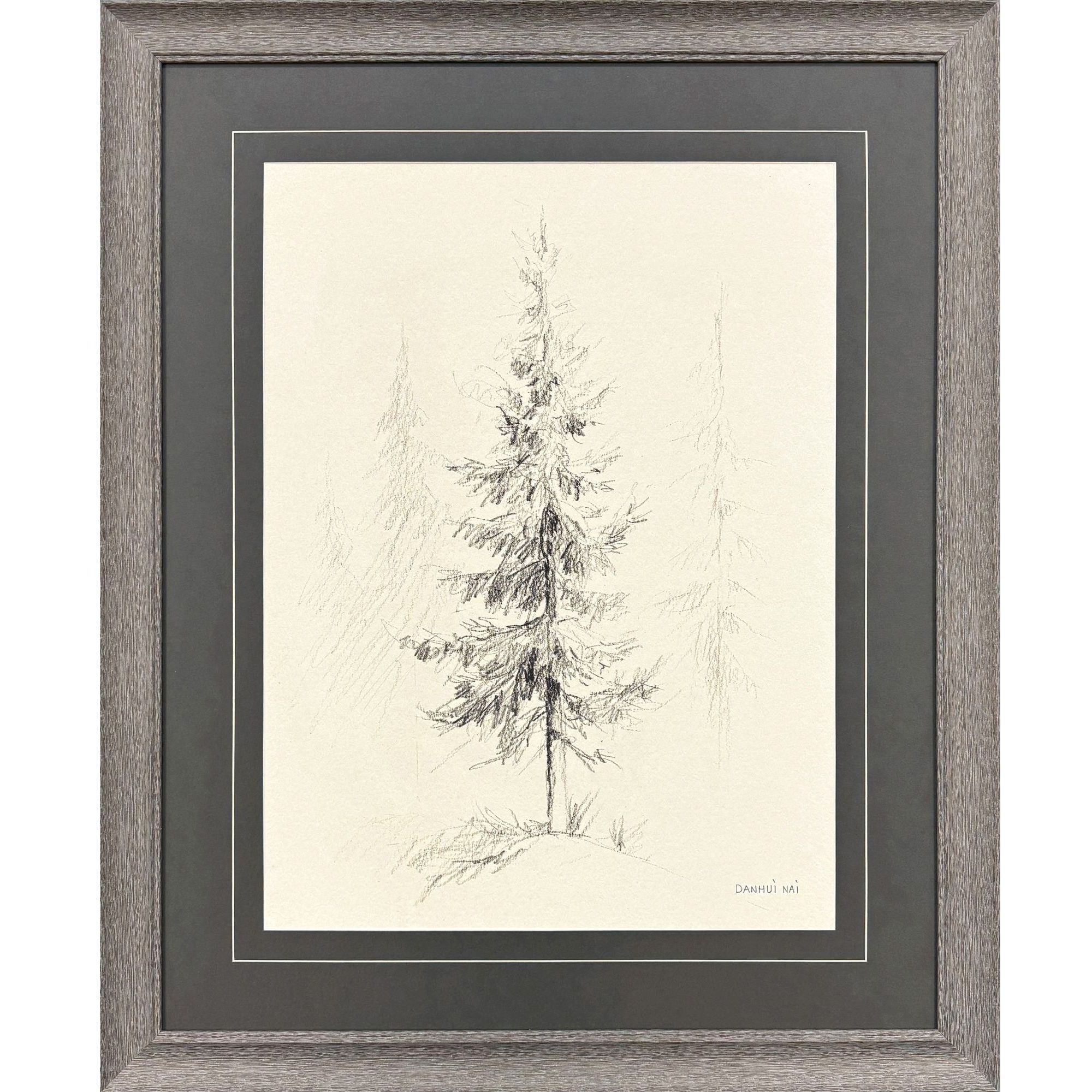 Elegant Pine Black and Beige and Gray Framed Art, Propac