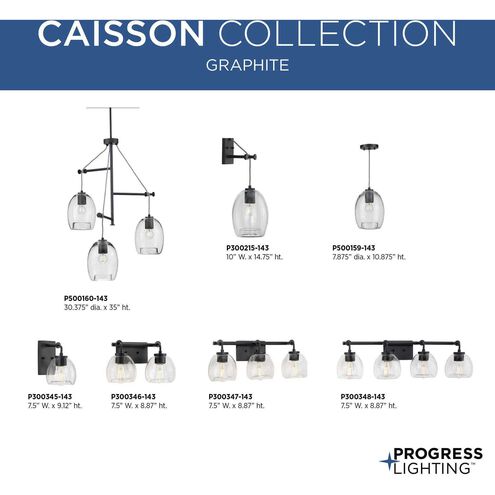 Caisson 3 Light Graphite Pendant Ceiling Light
