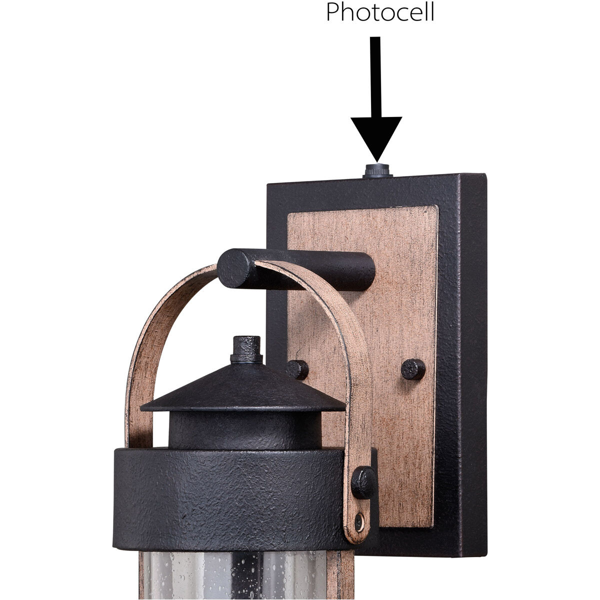 Cumberland LED 16.25 inch Textured Dark Bronze and Burnished Oak Outdoor Wall