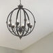 Jules 6 Light 25.5 inch Antique Black Iron Chandelier Ceiling Light