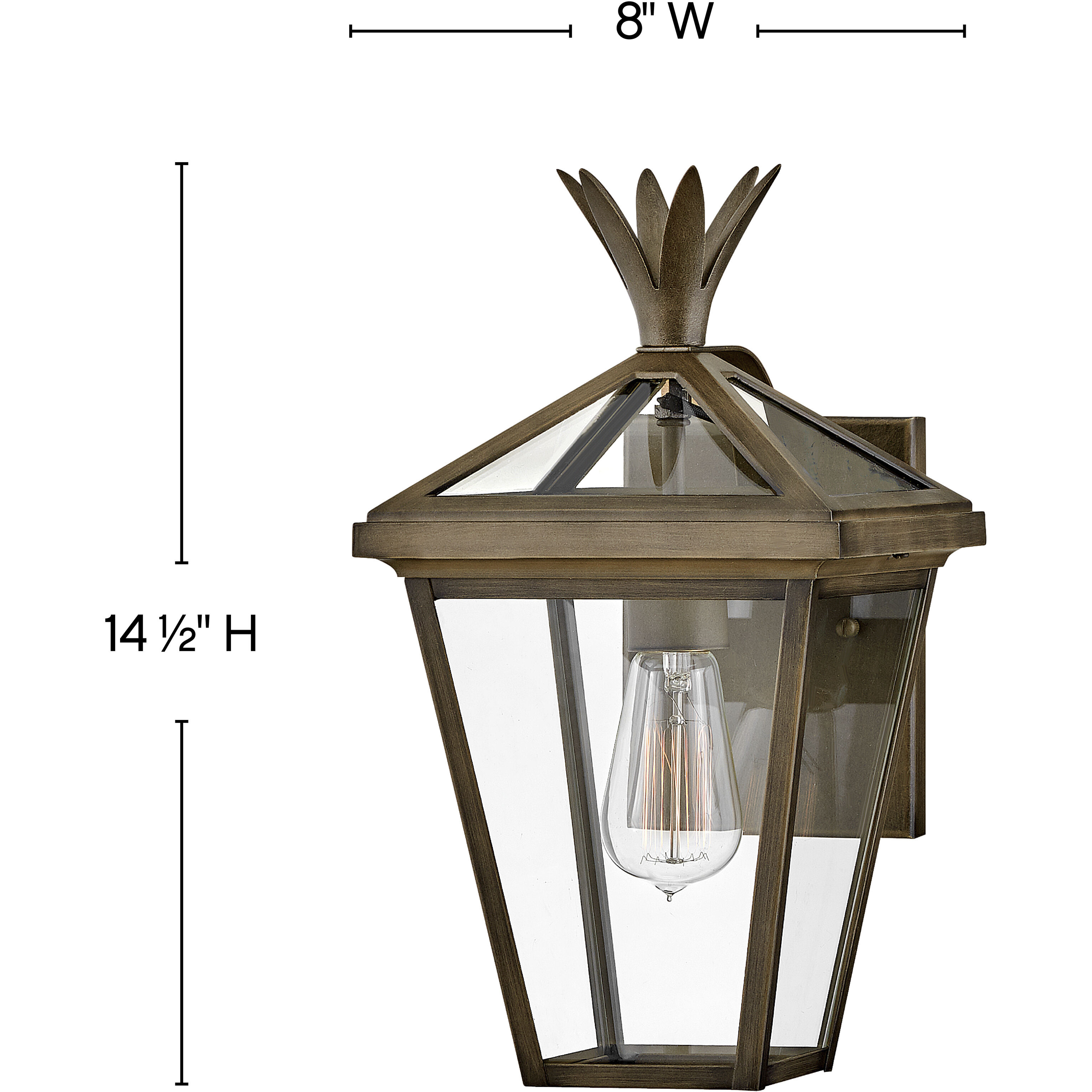 Palma Outdoor Wall Mount Lantern in Burnished Bronze