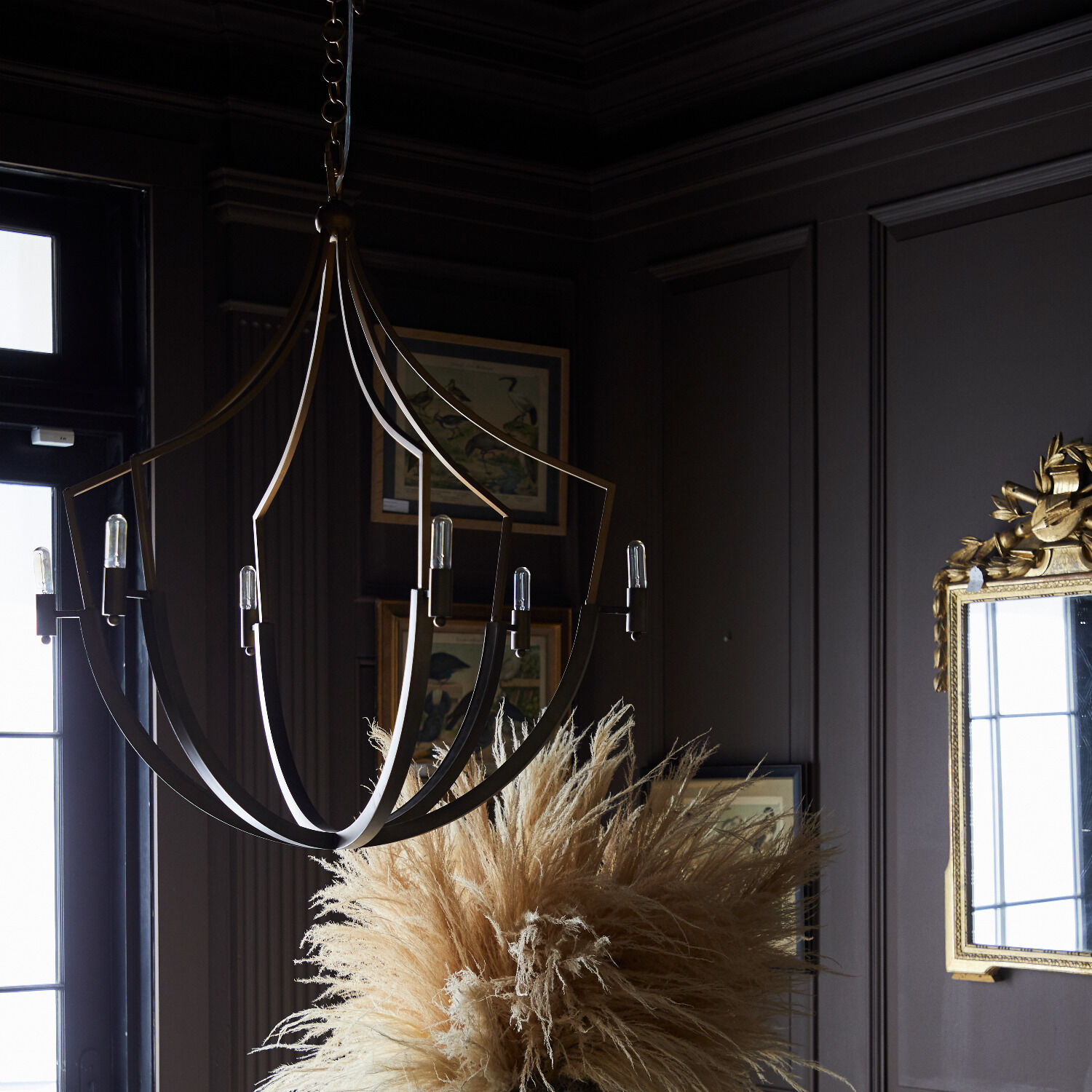 Skei 6 Light 36 inch Aged Brass / Clean Antique Gold Chandelier Ceiling Light