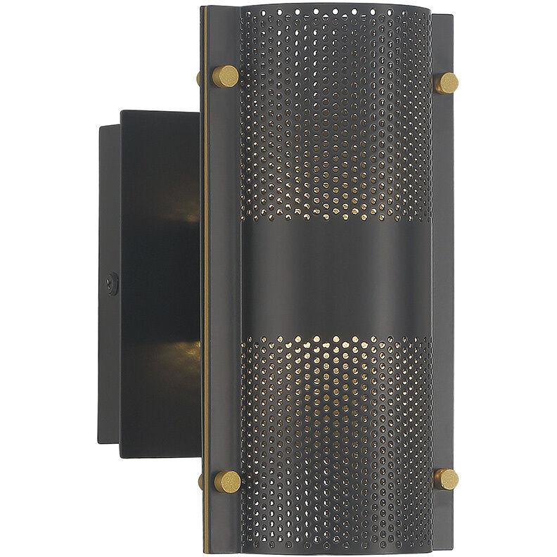 Westcliffe LED 8 inch Gold and Black Outdoor Wall Sconce