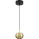 Halo LED 5 inch Coal And Brushed Gold Mini Pendant Ceiling Light