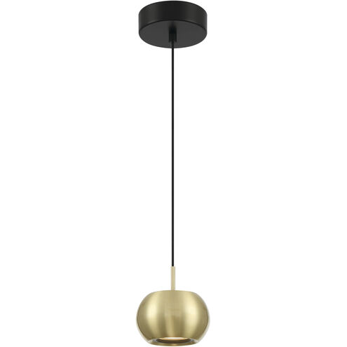 Halo LED 5 inch Coal And Brushed Gold Mini Pendant Ceiling Light