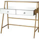 Peerage 44 X 20 inch Gold Leaf with Clear Console Table