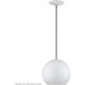 Kuppola 9.25 inch White with Brushed Nickel Accents Pendant Ceiling Light, Globe