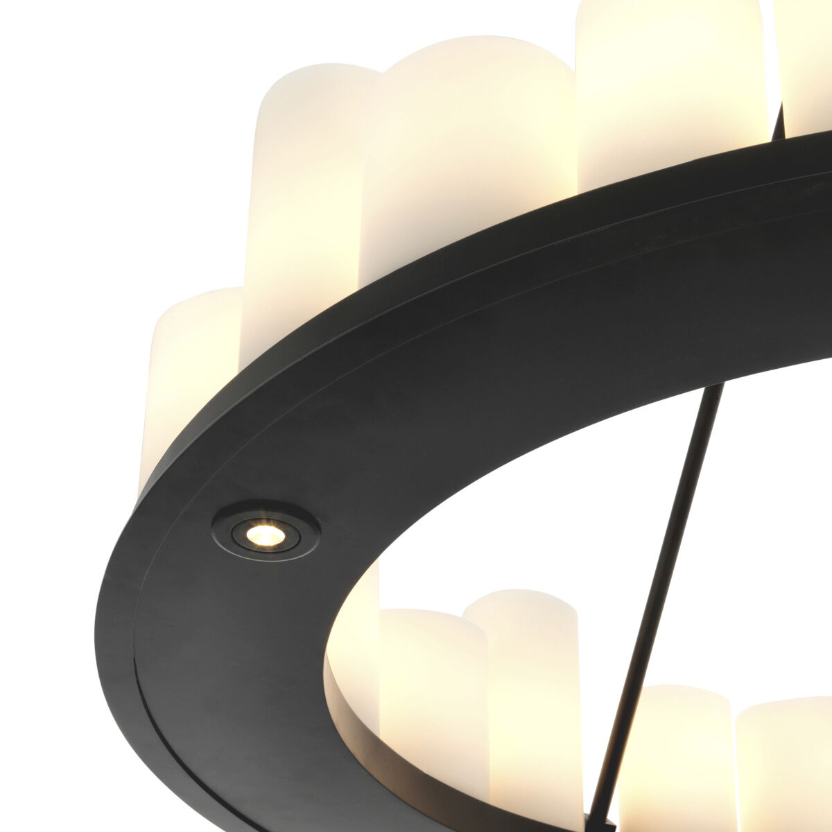 Commodore 24 Light 35.43 inch Black with Including Faux Candle Shades Chandelier Ceiling Light