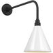 Thomas O'Brien Academy Barn Light LED 19.75 inch Matte Black Rex Barn Light in 9" White Conical Savannah Shade